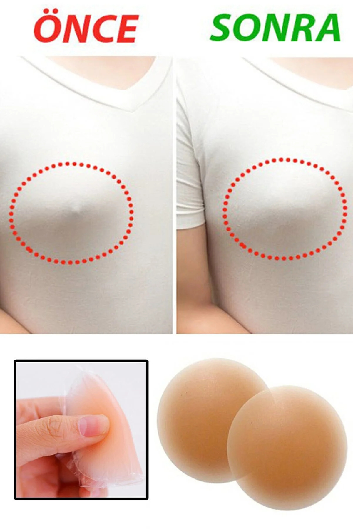 1-200 Kadın Ten Silikon Göğüs Ucu Gizleyici Nipple Cover - Görsel 1