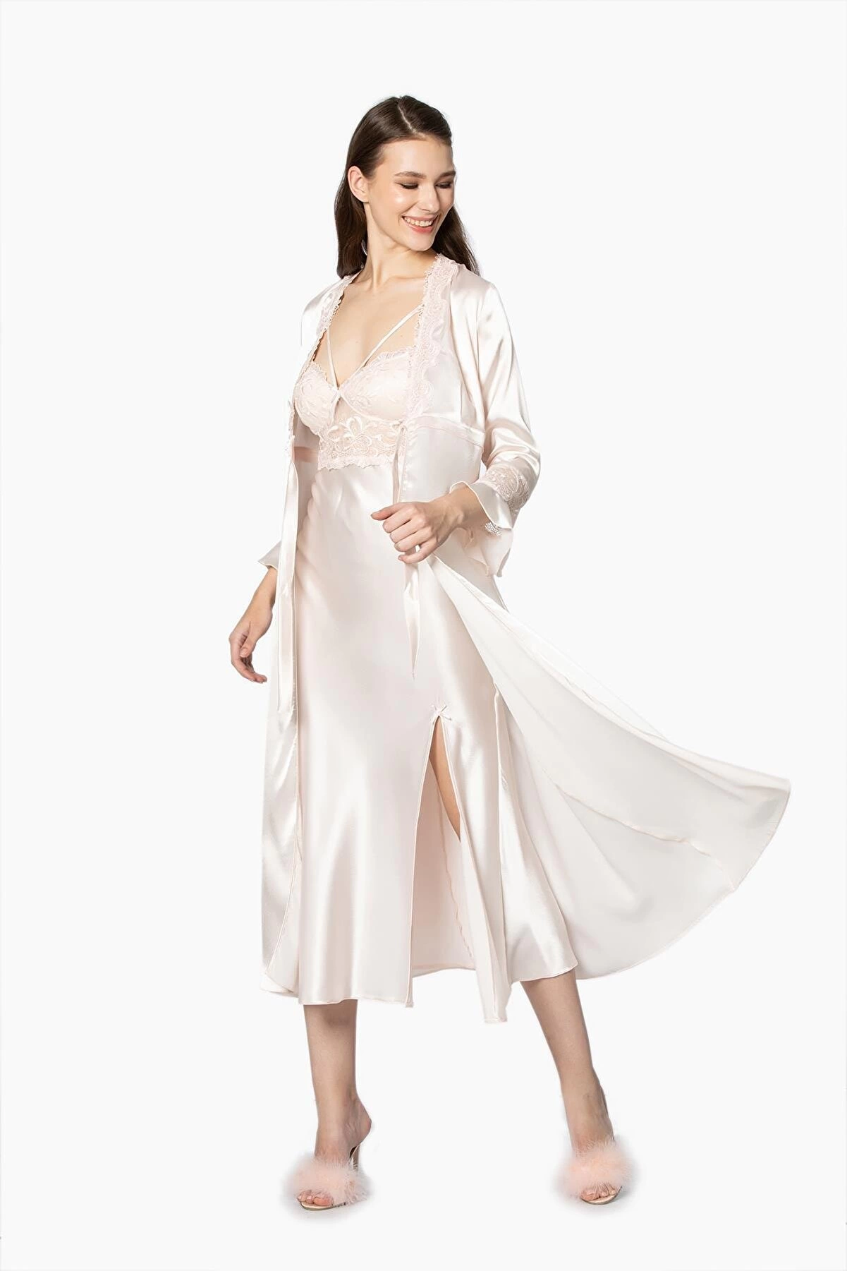 14213273589-24543183 Pierre Cardin 6025 Kısa Gecelikli 6'lı Set - Görsel 1