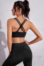 Kadın Siyah Fileli Crop Top Büstiyer - Görsel 5
