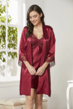 Pierre Cardin 6040 Kısa Gecelikli 6'lı İpek Set - Görsel 2
