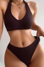 Kadın Kahverengi Seamless Tanga Sütyen Takım - Görsel 3