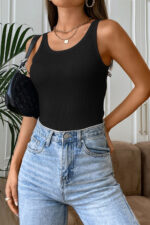 Kadın Siyah Kolsuz Kalın Askılı Uzun Crop Top Bluz & Atlet - Görsel 4