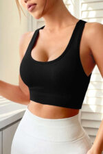 Kadın Siyah Sırtı Çapraz Lastik Detaylı Crop Top Bluz - Görsel 3