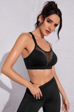 Kadın Siyah Fileli Crop Top Büstiyer - Görsel 3