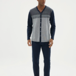Kocabey Dm-26104 V Yaka Boydan Düğmeli Pijama Takımı