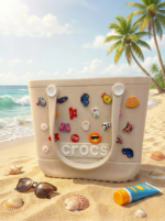 Crocs Stil Jibbitzli Kadın Plaj Çantası - Görsel 4
