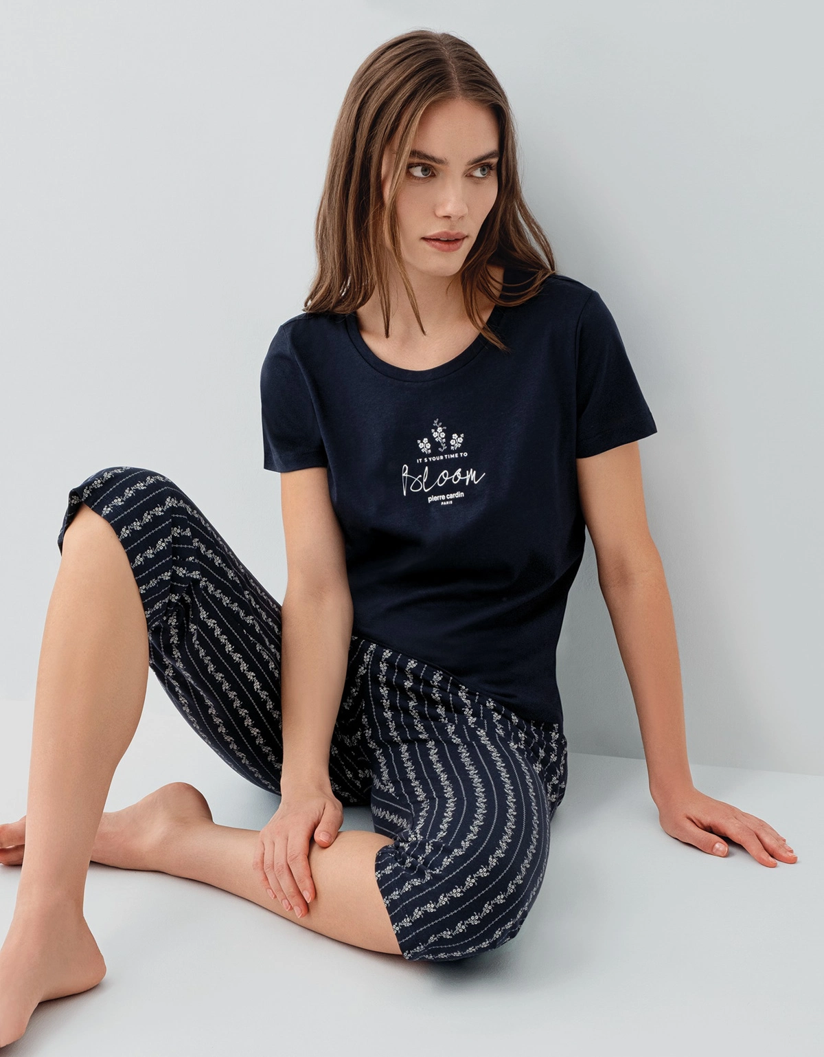 69a9641b76054-49984628-sw1200sh1538 Pierre Cardin 9207-S Kadın Kapri İkili Takım - Görsel 1