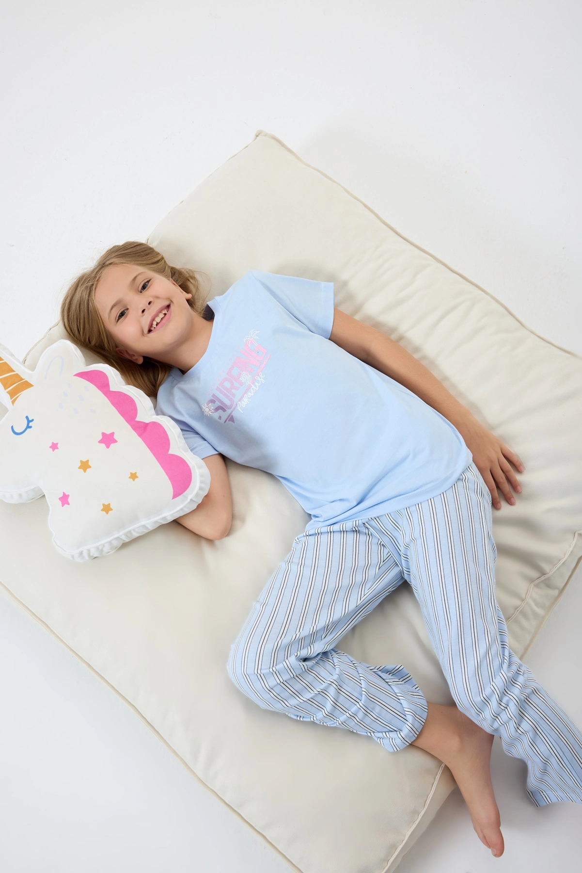 69a9665e351fd-41182053-sw1201sh1800 Arnetta 3598-G Kız Çocuk Kısa Kol Pijama Takımı - Görsel 1