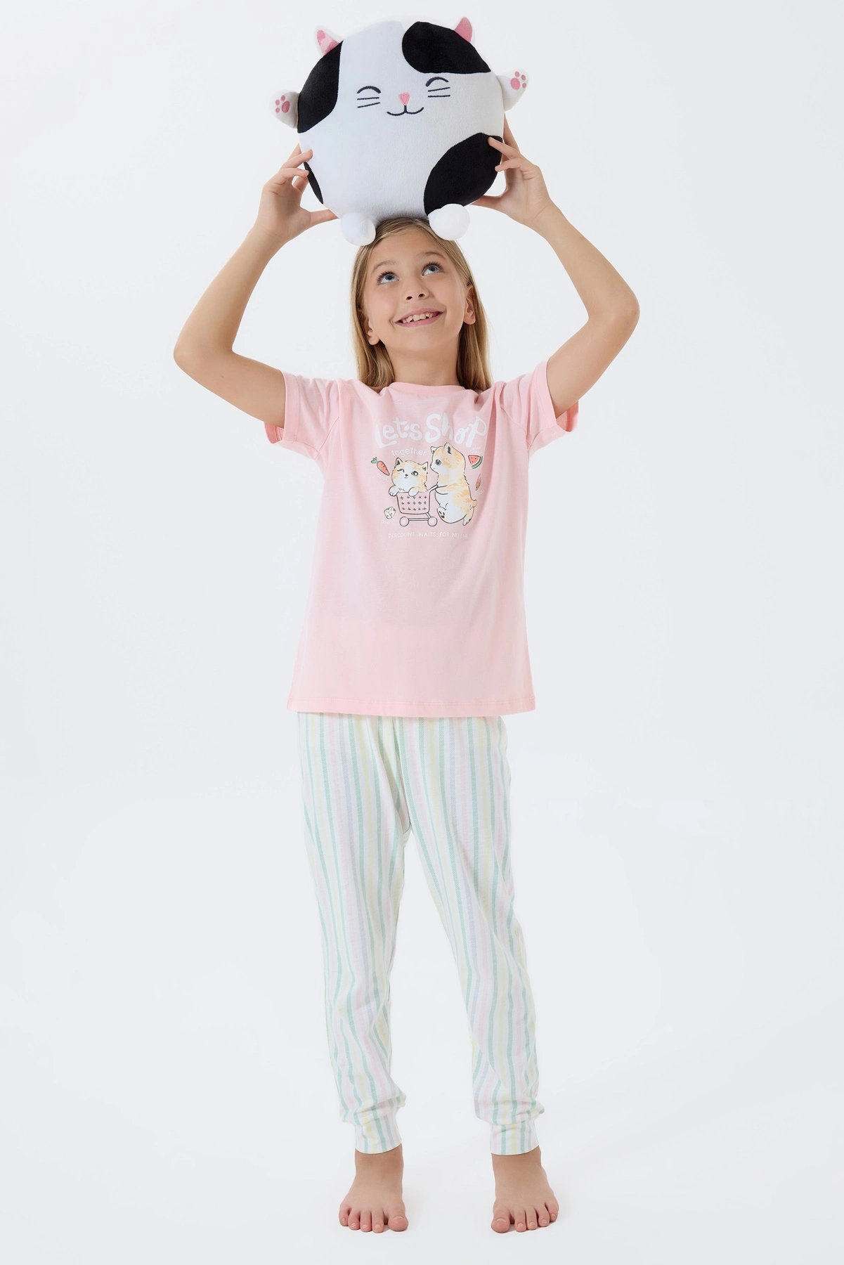 69a9686f7ea69-29038985-sw1201sh1800 Arnetta 3571-2 Kız Çocuk Kısa Kol Pijama Takımı - Görsel 1