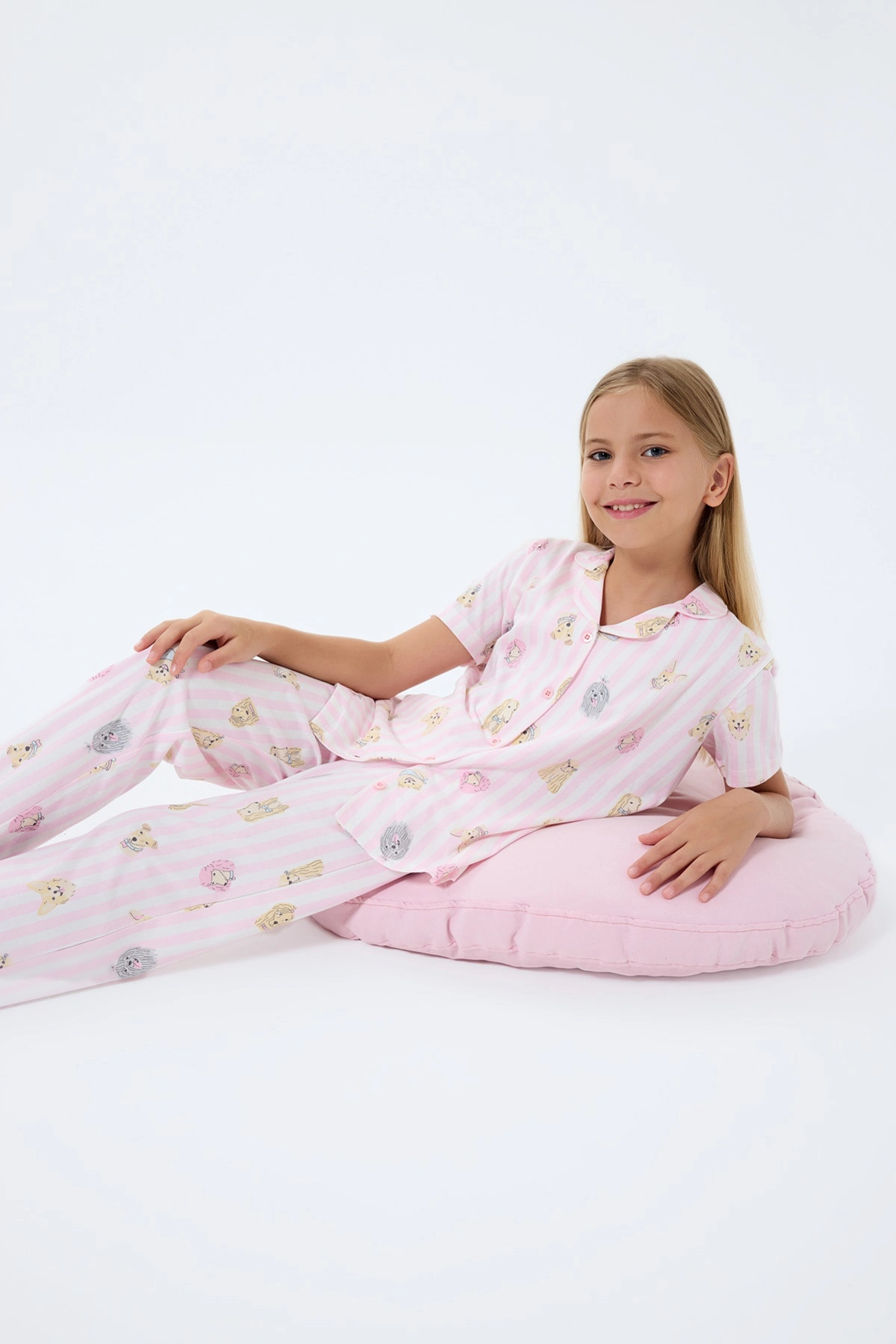 69abdc3cba7ab-69776529-sw1200sh1799 RolyPoly 3809-2 Kız Çocuk Kısa Kol Pijama Takımı - Görsel 1