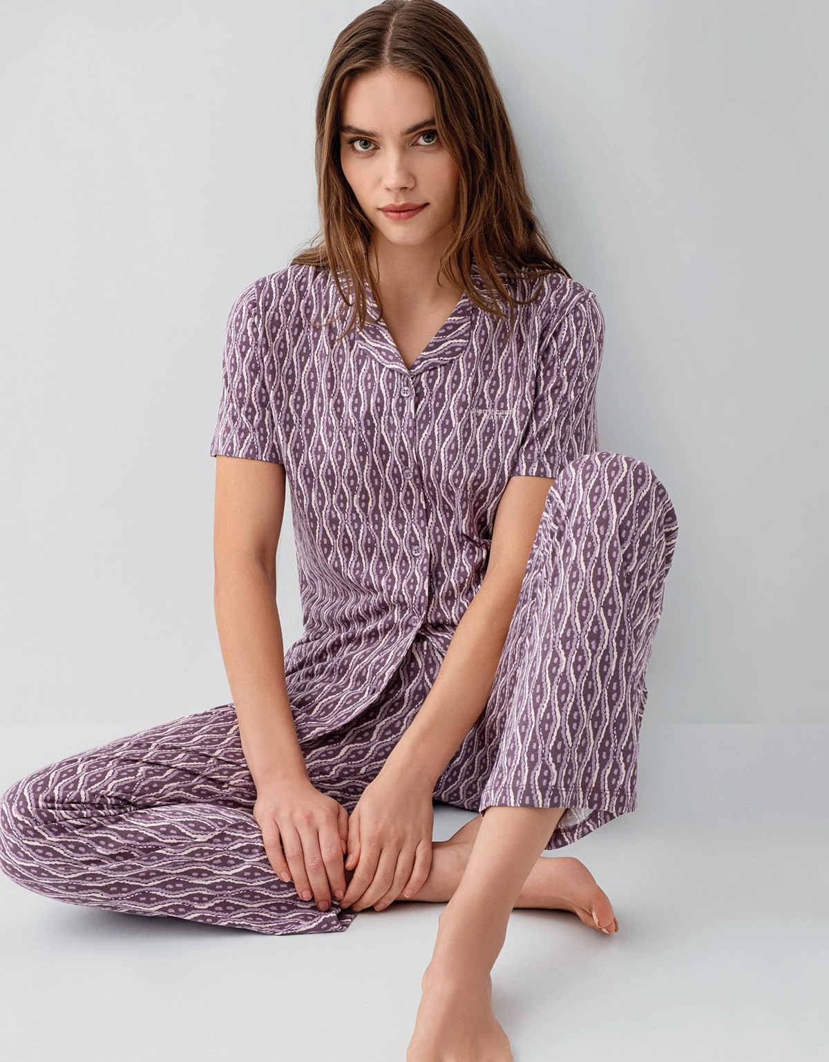 69abe2140d55b-9682324-sw1200sh1538 Pierre Cardin 9184-S Kadın Gömlek Pijama Takım - Görsel 1