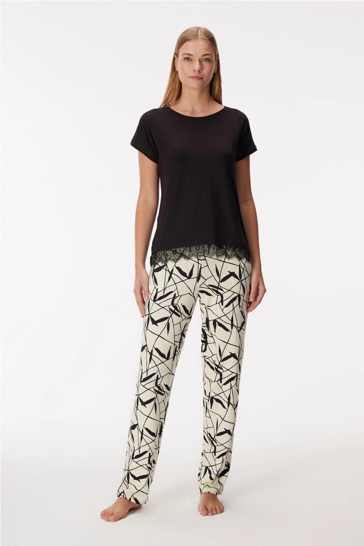 69afbffd45650-92258993-sw1200sh1800 Anıl 11361 Kadın T-Shirt Ve Pantalon Takım - Görsel 1