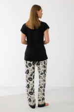 Anıl 11709 Kadın Kısa Kol Tencel Kumaş Desenli Pijama Takımı - Görsel 3