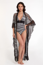 Argento 2153-3034 Kadın Kuşaklı Uzun Kaftan - Görsel 2