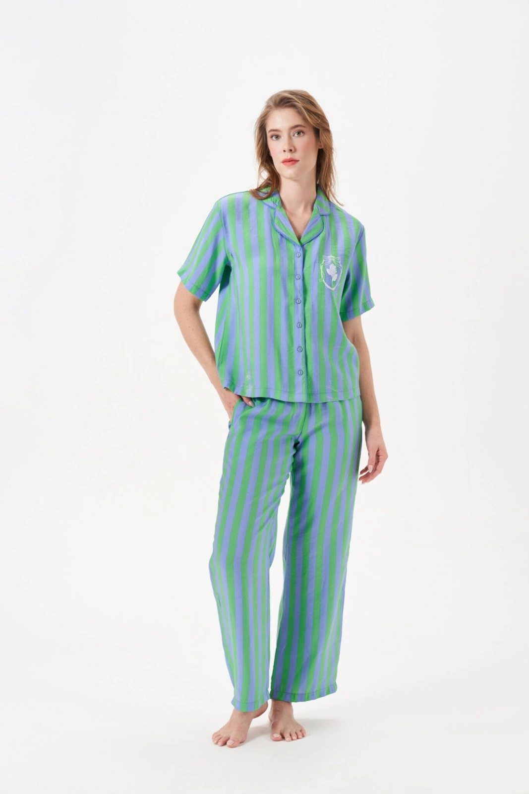 69c53eea8f2d7-27779634-sw1067sh1600 PJS 29043 Kadın Düğmeli Pijama Takımı - Görsel 1