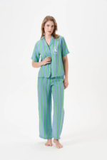 PJS 29043 Kadın Düğmeli Pijama Takımı - Görsel 2