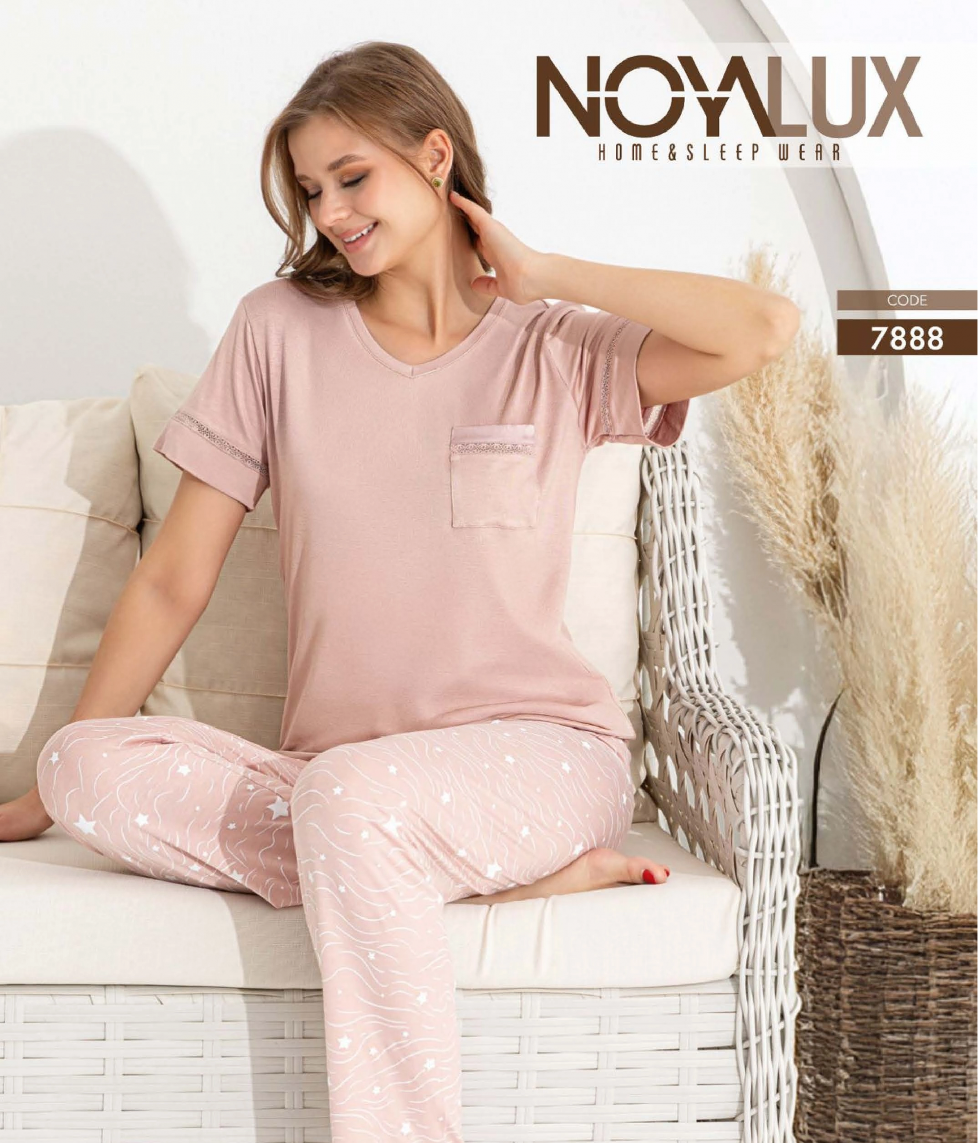 69d12282d8ae0-45629623-sw2146sh2508 Noyalux 7888 Kadın Kısa Kollu Pijama Takımı - Görsel 1