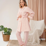 Bone 5806 Kadın 3'lü Sabahlıklı Lohusa Pijama Takımı
