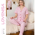 Lovenisa 12103 Kadın Bürümcük Düğmeli Pijama Takımı
