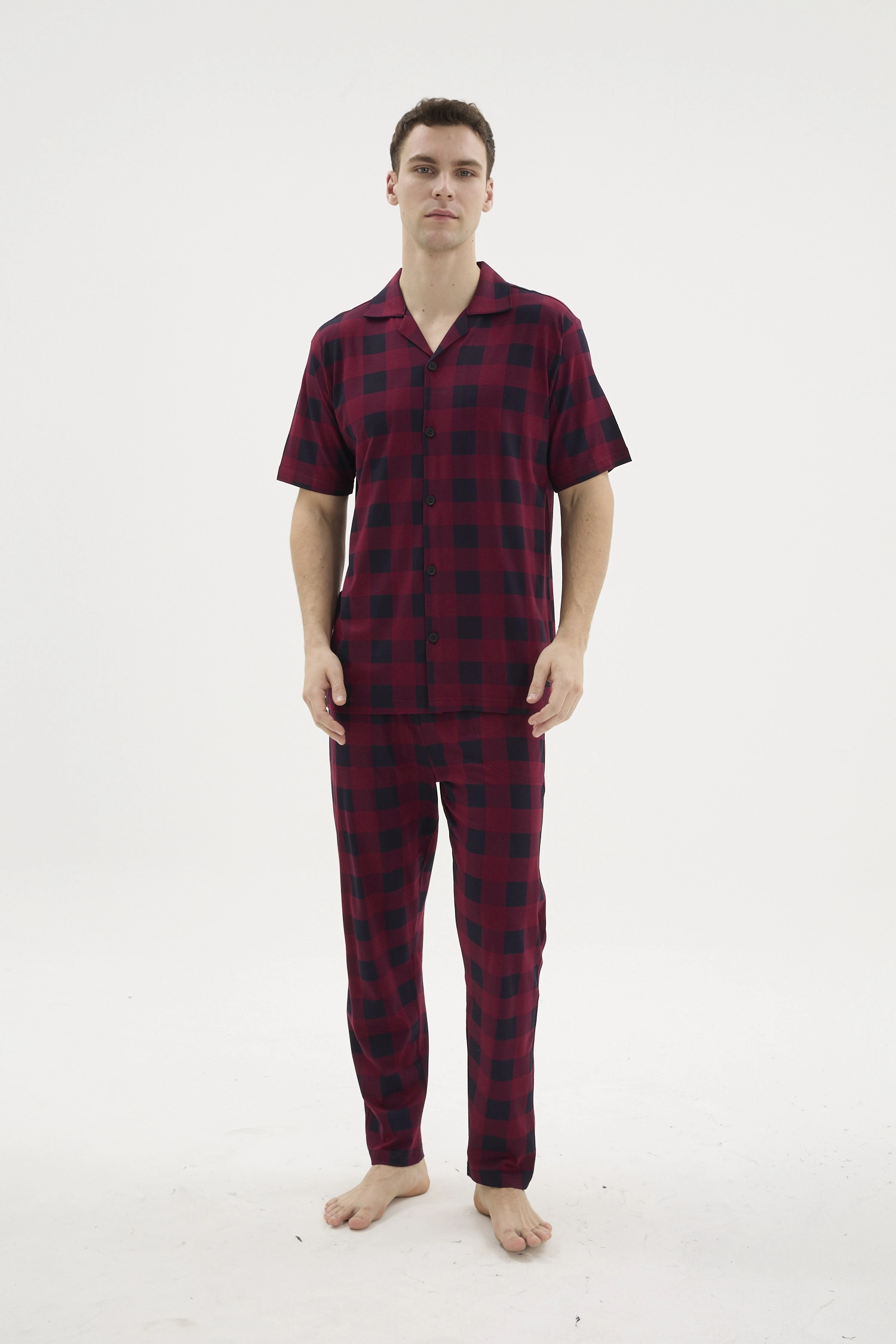69d7b4c0206c9-56297969-sw1500sh2250 Kocabey KKT-26158 Erkek Apaj Yaka Düğmeli Pijama Takımı - Görsel 1