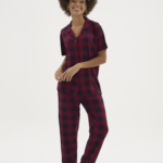 Kocabey KKT-26158K Kadın Apaj Yaka Düğmeli Pijama Takımı