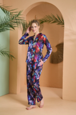 PJS 27079 Kadın Düğmeli Pijama Takımı - Görsel 2