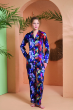PJS 27079 Kadın Düğmeli Pijama Takımı - Görsel 3