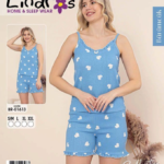 Lindros BR-01613 Kadın İp Askılı Bürümcük Şortlu Takım