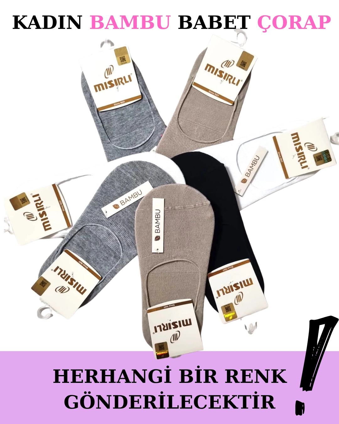 69f21d2858246-29402124-sw1080sh1350 Mısırlı 72300 Kadın Bambu Babet Çorap - Görsel 1