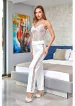 Aqua 24584 Dantel Detay Sabahlıklı 3'lü Pijama Takımı - Görsel 2