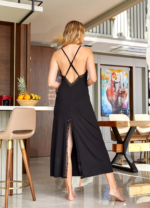 Aqua 25164 Dantelli Yırtmaç Detay Gecelik - Görsel 2