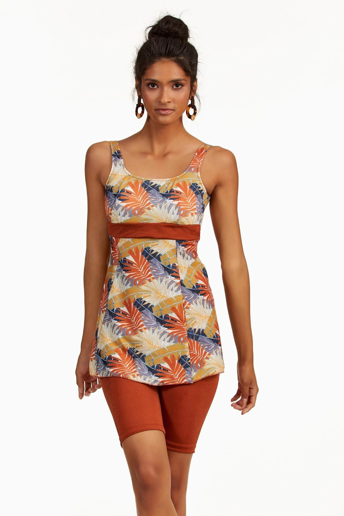 argento-0551-9165-yaprak-desenli-yari-kapali-taytli-tankini-19130082-sw1200sh1800 Argento 0551-9165 Yaprak Desenli Yarı Kapalı Taytlı Tankini - Görsel 1