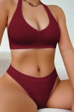 Kadın Bordo Seamless Tanga Sütyen Takım - Görsel 3
