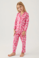 Barbie 1767-G Kız Çocuk Garson Gömlek Pijama Takımı - Görsel 3