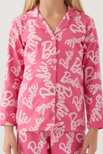 Barbie 1767-G Kız Çocuk Garson Gömlek Pijama Takımı - Görsel 4