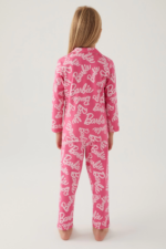 Barbie 1767-G Kız Çocuk Garson Gömlek Pijama Takımı - Görsel 5