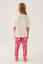Barbie L1704-3 Kız Çocuk Kısa Kol Pijama Takımı - Görsel 5