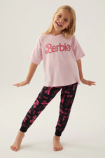 Barbie L1704-3 Kız Çocuk Kısa Kol Pijama Takımı - Görsel 3