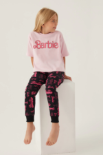 Barbie L1704-3 Kız Çocuk Kısa Kol Pijama Takımı - Görsel 2