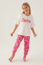 Barbie L1704-3 Kız Çocuk Kısa Kol Pijama Takımı - Görsel 3