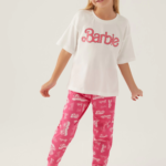 Barbie L1704-G Kız Çocuk Kısa Kol Pijama Takımı