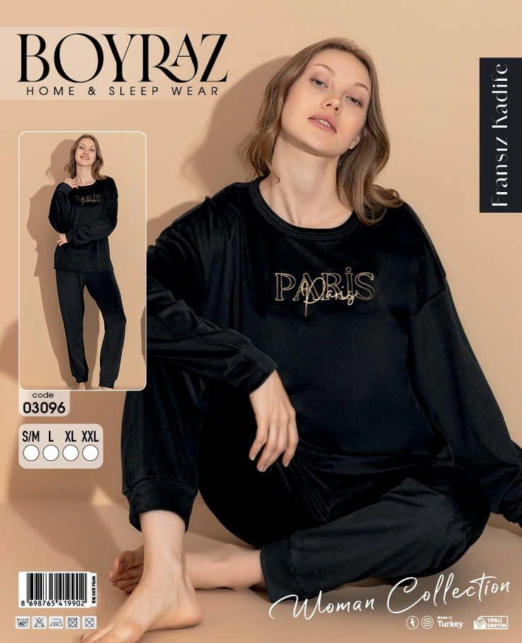 boyraz-03096-fransiz-kadife-kumas-uzun-kol-pijama-takimi-33602368-sw737sh907 Boyraz 03096 Fransız Kadife Kumaş Uzun Kol Pijama Takımı - Görsel 1
