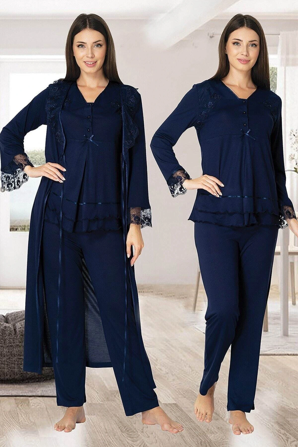 effortt-2424-uzun-dantel-sabahlikli-lohusa-pijama-28335161-sw1200sh1800 Effortt 2424 Uzun Dantel Sabahlıklı Lohusa Pijama - Görsel 1