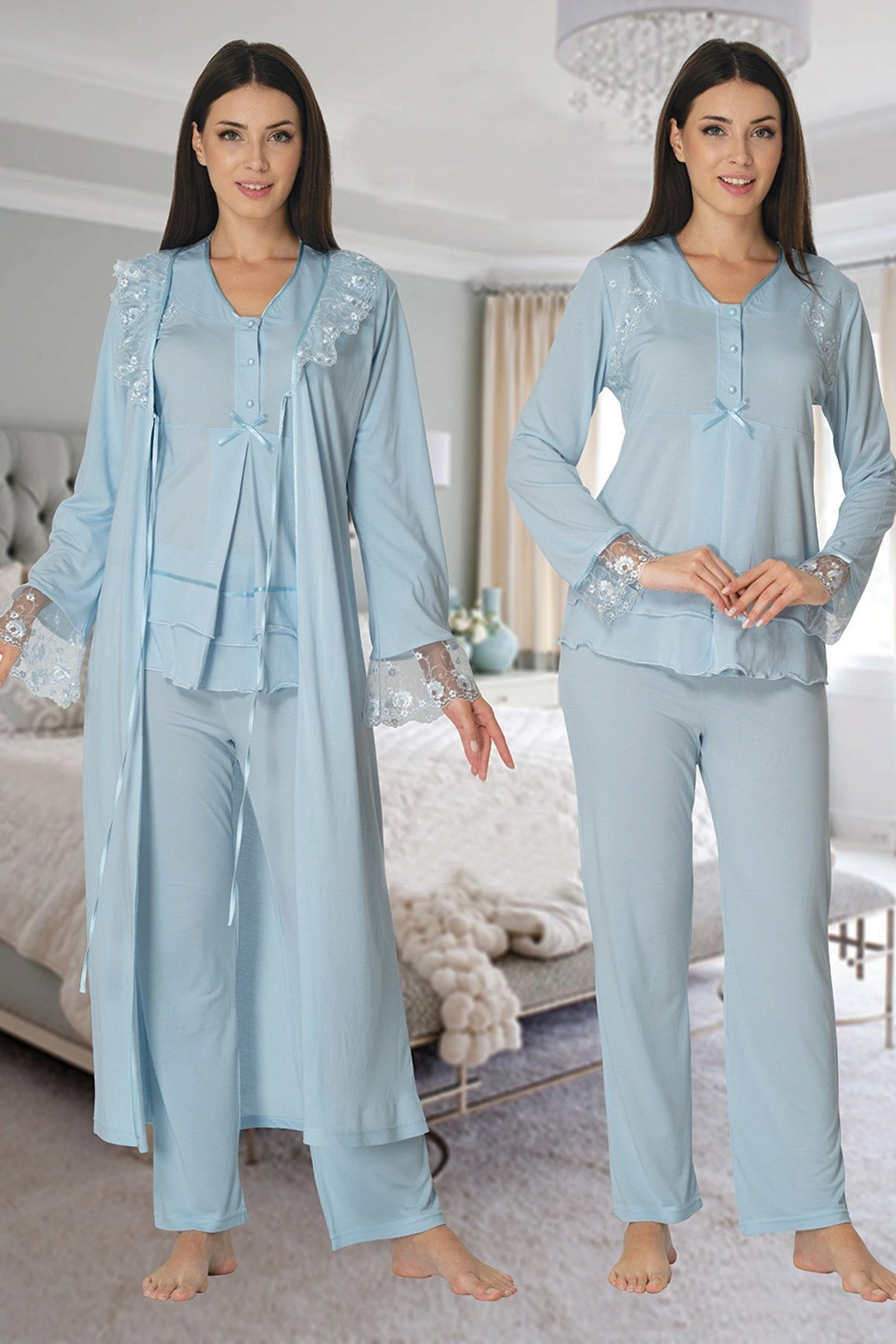 effortt-2424-uzun-dantel-sabahlikli-lohusa-pijama-603433-sw1200sh1800 Effortt 2424 Uzun Dantel Sabahlıklı Lohusa Pijama - Görsel 1
