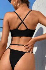 Kadın Siyah File Detaylı Özel Bikini Takımı - Görsel 3