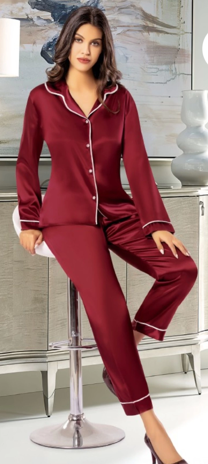 freshness-2045-saten-gomlek-yaka-patli-pijama-takimi-99719548-sw720sh1600 Freshness 2045 Saten Gömlek Yaka Patlı Pijama Takımı - Görsel 1