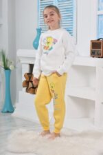 Kapitex 6181 Kız Çocuk Twety Baskılı Uzun Kol Pijama Takımı