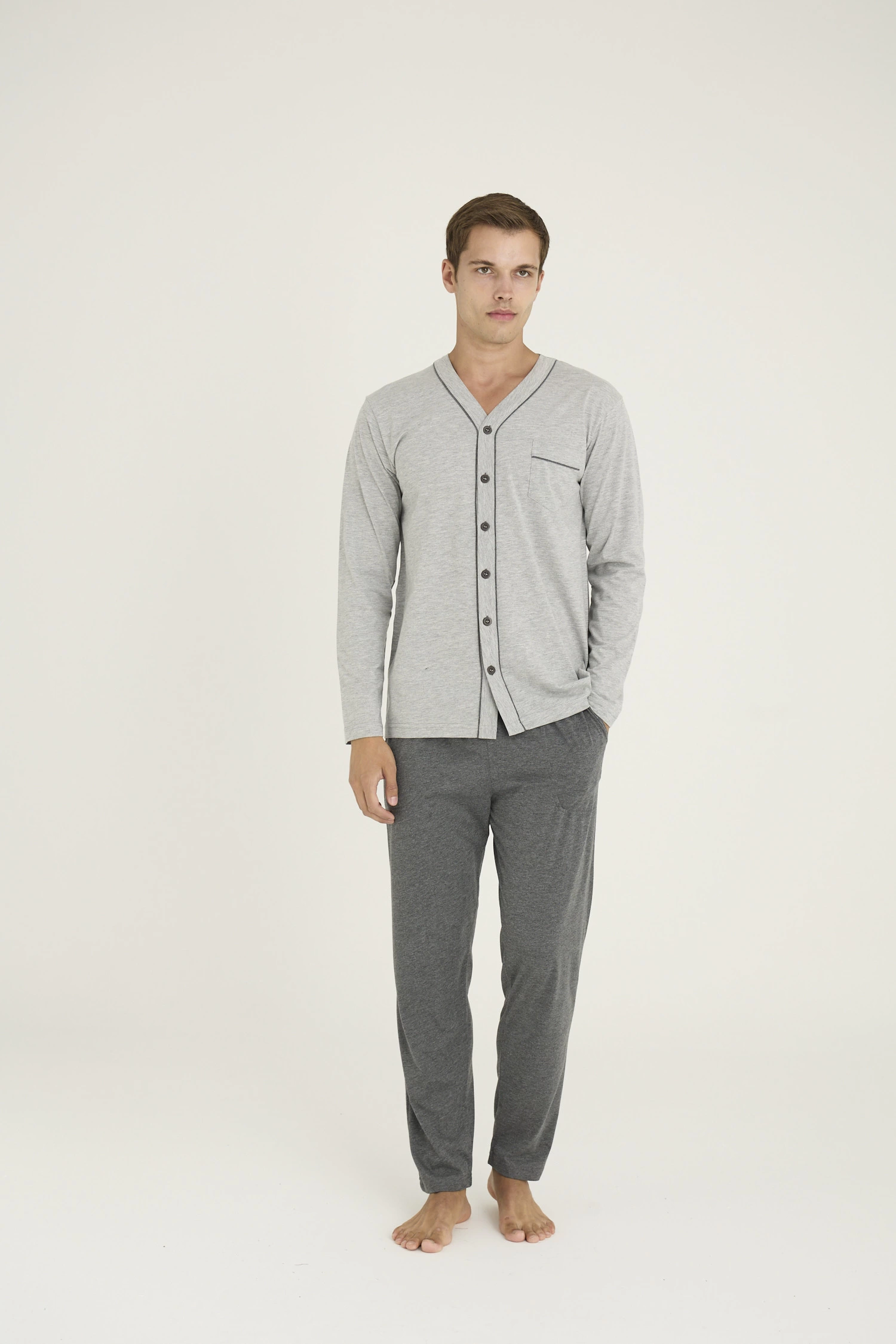 kocabey-9267-erkek-vyaka-boydan-dugmeli-pijama-takim-93737326-sw1500sh2250 Kocabey 9267 Erkek V.Yaka Boydan Düğmeli Pijama Takım - Görsel 1