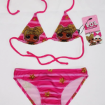 Lol Bebekli Sarı Yıldızlı Kız Çocuk Üçgen Bikini Takımı