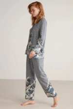 Nautıca W617 Kadın Uzun Kollu Önden Düğmeli Pijama Takımı - Görsel 2